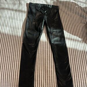 Girls black pleather leggings, H&M, size 6x